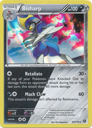 Bisharp 64/114 Rare Holo - Pokemon XY Steam Siege Card