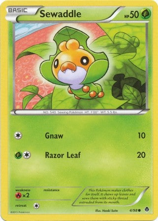 Pokemon Emerging Powers Common Card - Sewaddle 4/98