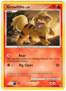 Pokemon Secret Wonders Common Card - Growlithe 89/132