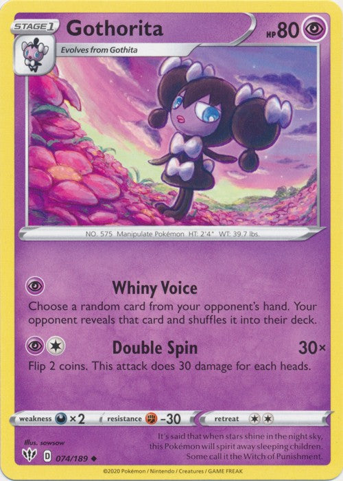 Gothorita - 074/189 Pokemon » SWSH Darkness Ablaze Uncommon