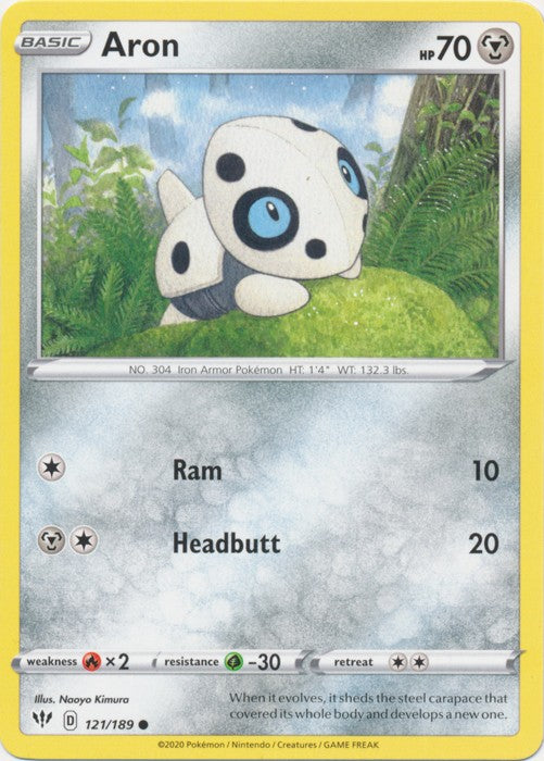 Aron - 121/189 Pokemon » SWSH Darkness Ablaze Common