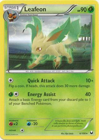 Pokemon Dark Explorers Rare Card - Leafeon 6/108