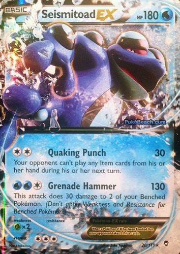 Seismitoad EX 20/111 - Pokemon XY Furious Fists Ultra Rare Card PokeOrder.com Seismitoad EX 20/111 - Pokemon XY Furious Fists Ultra Rare Card PokeOrder.com