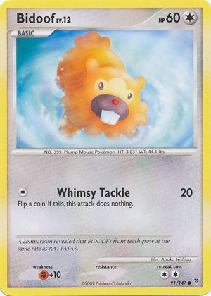 Pokemon Platinum Supreme Victors Common Bidoof #91 Pokemon Platinum Supreme Victors Common Bidoof #91