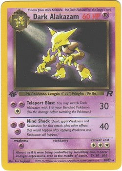Pokemon Team Rocket Rare Card - Dark Alakazam 18/82