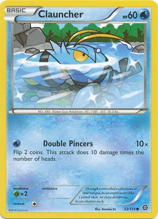Clauncher 33/114 Common - Pokemon XY Steam Siege Card