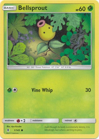Bellsprout 1/145 Common - Pokemon Sun & Moon Guardians Rising Card