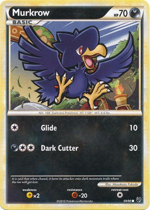 Pokemon Card HeartGold SoulSilver HS Undaunted Common Murkrow 59/90
