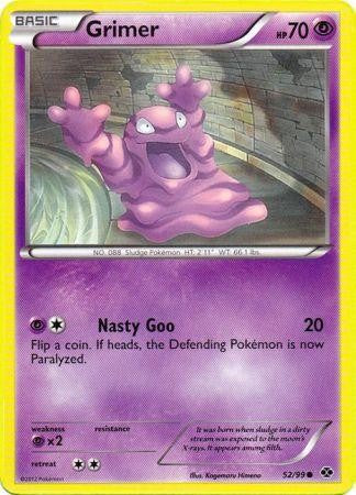 Pokemon Next Destinies Reverse Holo Common Card - Grimer 52/99