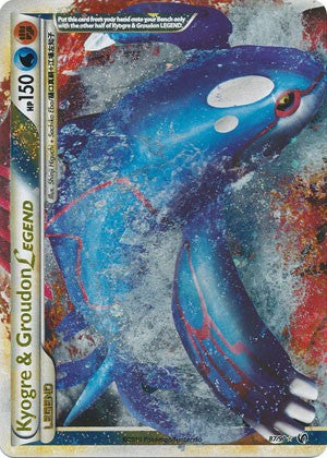 Pokemon HGSS Undaunted Holo Card - Kyogre & Groudon Legend 87/90