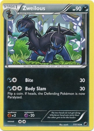 Zweilous 77/116 - Pokemon Plasma Freeze Uncommon Card Zweilous 77/116 - Pokemon Plasma Freeze Uncommon Card