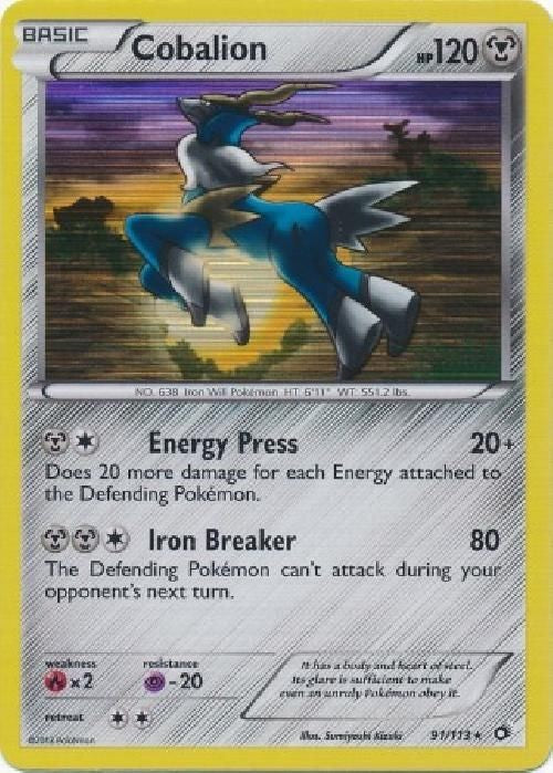 Cobalion 91/113 - Pokemon Legendary Treasures Holo Rare Card