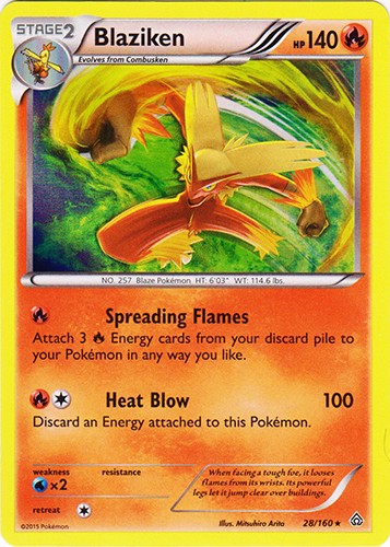Blaziken 28/160 Holo Rare Pokemon XY Primal Clash Card