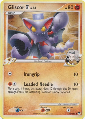 gliscor pokemon card Pokemon Platinum Rising Rivals Single Card Common Gliscor E4 62/111