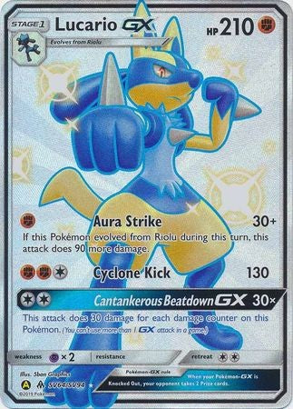 Lucario GX - SV64/SV94 - Shiny Ultra Rare Sun & Moon: Hidden Fates Singles