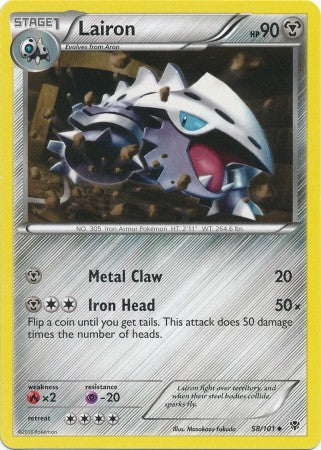 Pokemon Black & White Plasma Blast Uncommon Lairon #58 Pokemon Black & White Plasma Blast Uncommon Lairon #58