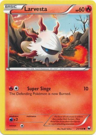 Pokemon Dark Explorers Common Card - Larvesta 21/108