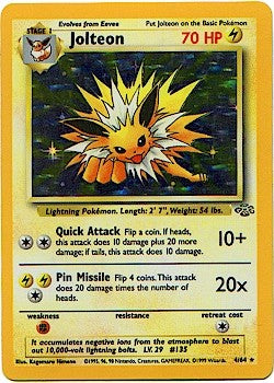 Pokemon Jungle Holofoil Card - Jolteon 4/64 PokeOrder.com Pokemon Jungle Holofoil Card - Jolteon 4/64 PokeOrder.com