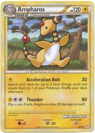 Pokemon Call Of Legends Ampharos 23/95 Rare Card