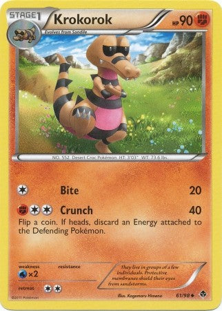 Pokemon Emerging Powers Uncommon Card - Krokorok 61/98