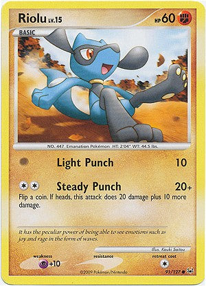 pokemon card riolu Pokemon Platinum Edition Common Card