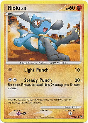 Pokemon Platinum Edition Common Card - Riolu 91/127