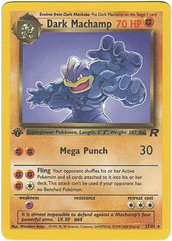 Pokemon Team Rocket Rare Card - Dark Machamp 27/82