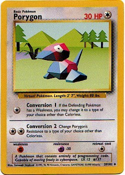 Pokemon Basic Uncommon Card - Porygon 39/102
