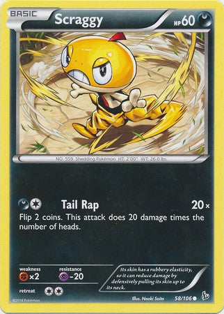 pokemon scraggy card Pokemon Flashfire Scraggy #58