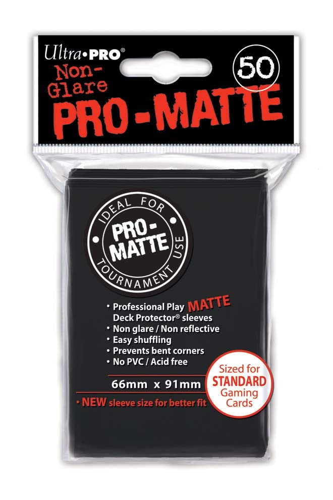 Ultra Pro Pro-Matte Standard Sized Sleeves - Black (50 Card Sleeves)