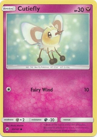 Cutiefly 95/147 Common - Pokemon Sun & Moon Burning Shadows Card