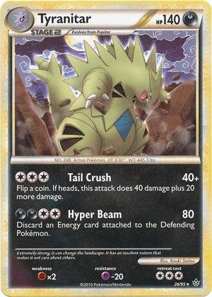 Pokemon Card HS Unleashed Single Card Rare Tyranitar 26/95