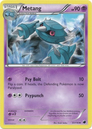 Metang 51/116 - Pokemon Plasma Freeze Uncommon Card