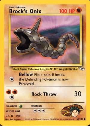 Pokemon Gym Heroes Common Card - Brock's Onix 69/132