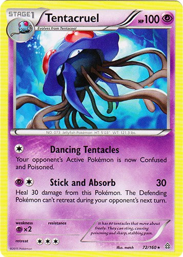 Tentacruel 72/160 - Rare Pokemon XY Primal Clash Card