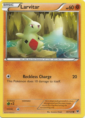 Larvitar 40/124 Common - Pokemon XY Fates Collide Card