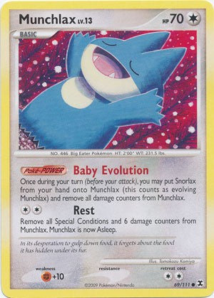 Pokemon Platinum Rising Rivals Single Card Common Munchlax 69/111