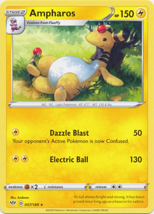 Ampharos - 057/189 Pokemon » SWSH Darkness Ablaze Rare