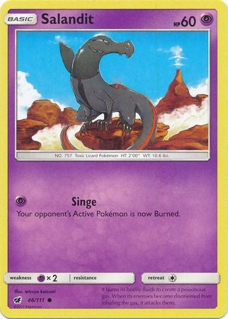 pokemon card salandit Pokemon Sun & Moon Crimson Invasion Common Salandit #46