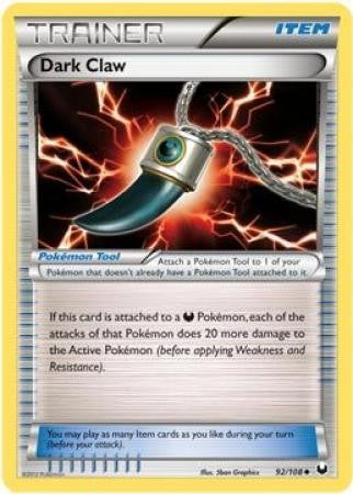 Pokemon Dark Explorers Uncommon Card - Dark Claw 92/108