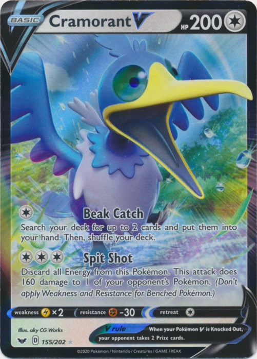 Cramorant V - 155/202 Pokemon Sword and Shield Ultra Rare PokeOrder.com Cramorant V - 155/202 Pokemon Sword and Shield Ultra Rare PokeOrder.com
