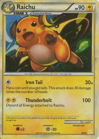 Pokemon Holo Rare Promo Single Card - Raichu 30/30