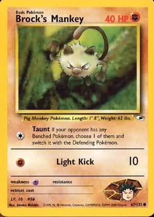Pokemon Gym Heroes Common Card - Brock's Mankey 67/132