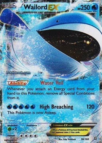 Wailord EX 38/160 Ultra Rare - XY Primal Clash Single Card