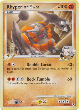 Pokemon Platinum Rising Rivals Single Card Rare Rhyperior GL 32/111