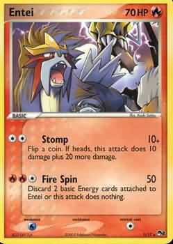 Pokemon POP Series 2 Promo Card Entei 1/17 Rare