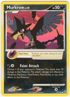 Pokemon Secret Wonders Common Card - Murkrow 95/132