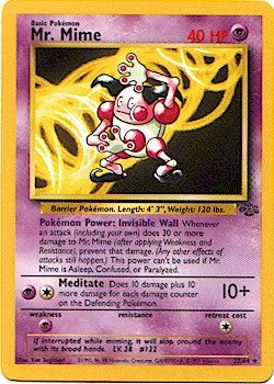 Pokemon Jungle Rare Card - Mr. Mime 22/64
