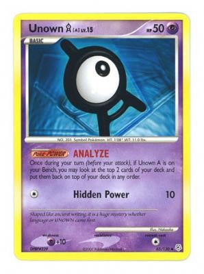Pokemon Diamond & Pearl Uncommon Card - Unown A 65/130