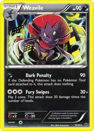 Pokemon Next Destinies Rare Card - Weavile 70/99